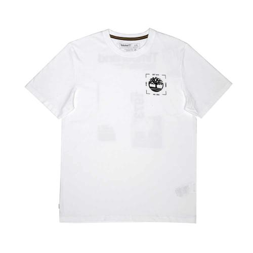 Timberland 男款黑字白底1973背面個性印花短袖T恤A2EM4100