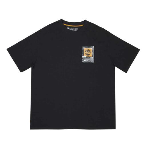 Timberland 男款黑色個性寬鬆短袖T恤A2CN8001