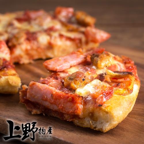 【上野物產】6吋馬賽傳統蘑菇起士培根 濃情pizza ( 120g土10%/片 ) x15片