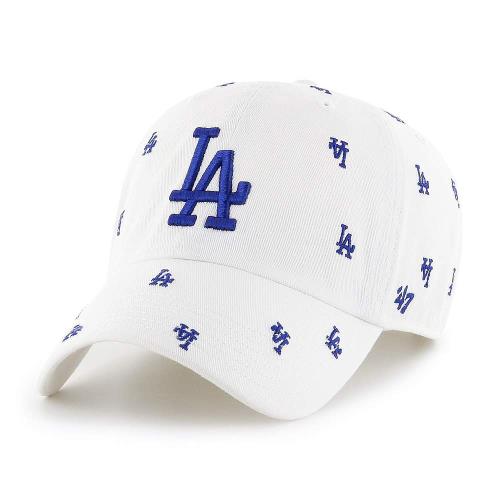 【MLB】47 BRAND clean up LA LOGO 刺繡棒球帽 老帽(白色)