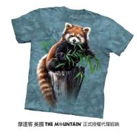 【摩達客】美國進口The Mountain 覓食小熊貓 純棉環保短袖T恤
