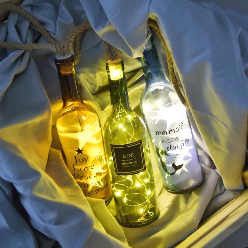 Meric Garden 創意北歐ins風裝飾玻璃瓶LED小夜燈/小彩燈/電池燈飾(款式隨機)