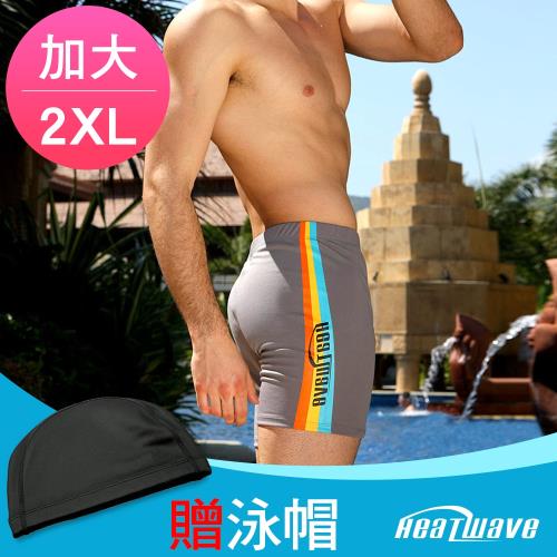 Heatwave熱浪 加大男泳褲 四角平口-勁彩生活(2XL)贈泳帽200
