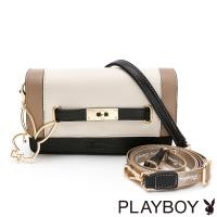 PLAYBOY- 斜背包-附寬背帶 摩登都市系列 -棕色