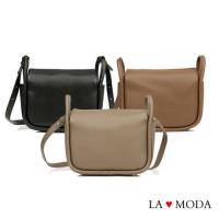 【La Moda】質感女孩特色開口設計大容量肩背斜背包(共3色)