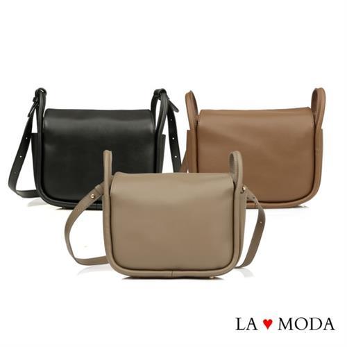 【La Moda】質感女孩特色開口設計大容量肩背斜背包(共3色)
