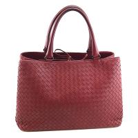振興券優惠⭐BOTTEGA VENETA 棗紅色編織羊皮手提雙層式Milano托特包(展示品)