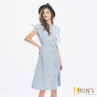 MONS 輕薄法式條紋連身衣/罩衫(一款兩色)