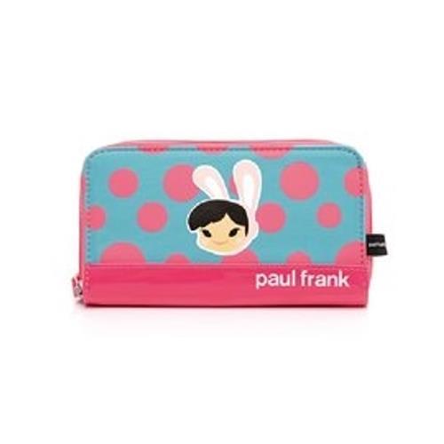【Paul Frank大嘴猴】 繽紛點點家族小物系列長夾/皮夾/零錢包/手機套_ 藍色兔