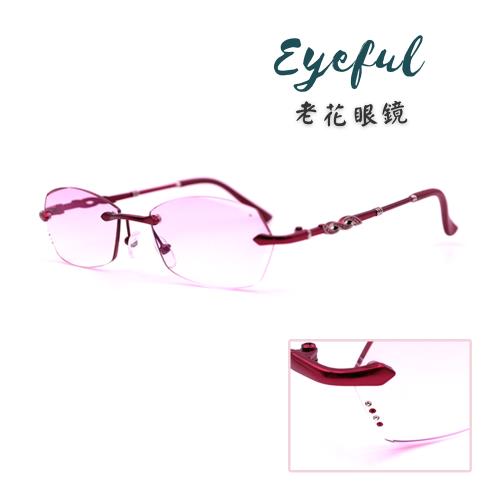 【EYEFUL】艾芙-老花眼鏡未滅菌-RB3090(濾藍光淑女金屬老花眼鏡鑲鑽款)