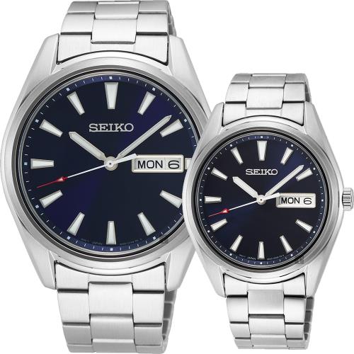 SEIKO 精工 CS 城市日曆情侶手錶對錶 6N53-00A0B+6N43-00B0B