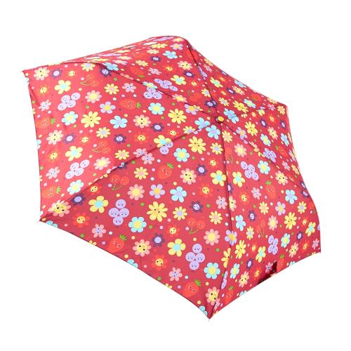 RAINSTORY雨傘-水果花朵(紅)抗UV手開輕細口紅傘