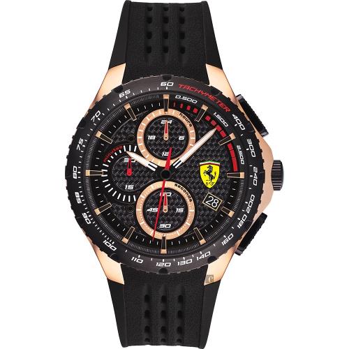 ScuderiaFerrari法拉利RedRevEvo計時手錶-黑/44mmFA0830728