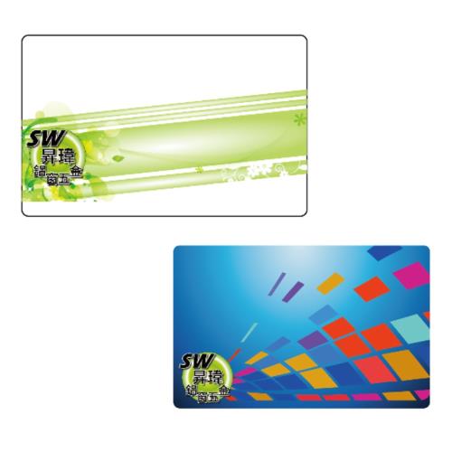 LY002印刷IC卡 方塊 綠帶 圖案 (雙面印) Mifare感應卡MF1卡 復旦卡 門禁卡考勤卡三星加安東隆電子鎖