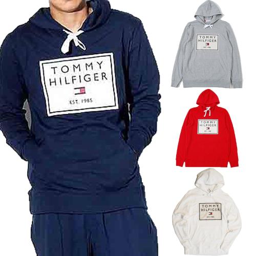 【Tommy Hilfiger】貼布繡大logo 長袖帽T 連帽外套 情侶款 男女生帽T  深藍/灰/白/紅