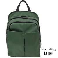 包【Lisanza King POLO】韓系輕量中性尼龍配皮功能後背包