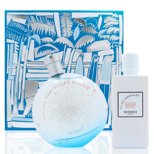 HERMES愛馬仕 橘采星光藍色限定版淡香水禮盒 (100ML香水+80ML身體乳)