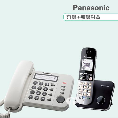 Panasonic 松下國際牌數位子母機電話組合 KX-TS520+KX-TG6811 (經典白+曜石黑)