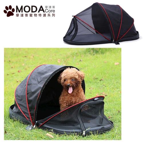 摩達客寵物-DODOPET寵物帳篷防蚊帳-貓咪小狗窩戶外露營狗籠-黑色半網罩款