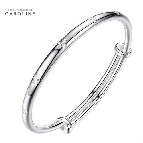 《Caroline》925鍍銀手環.簡約幸運草設計優雅流行時尚手環72441