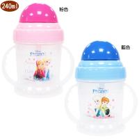 冰雪奇緣兒童學習杯吸管練習杯雙耳學習吸管杯水杯杯子240ml 333118/333119【5卡通小物】