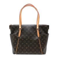 【Louis Vuitton】展示品 經典字花Totally MM 肩背購物包(M56689-咖)