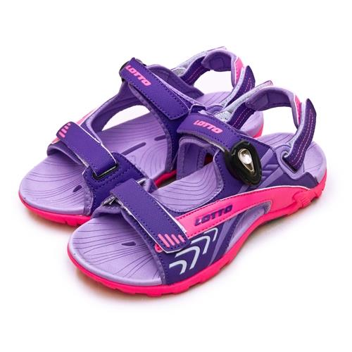 【LOTTO】 專業多功能排水磁扣戶外運動涼鞋 童趣瘋玩系列 紫螢桃 0507 大童