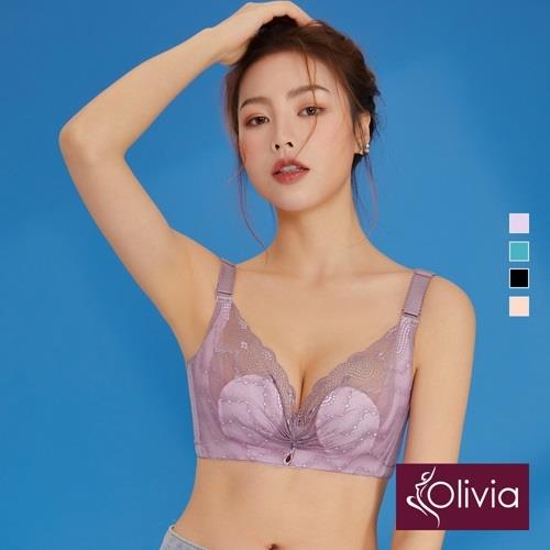 【Olivia】無鋼圈加大碼透氣柔棉內衣-紫色