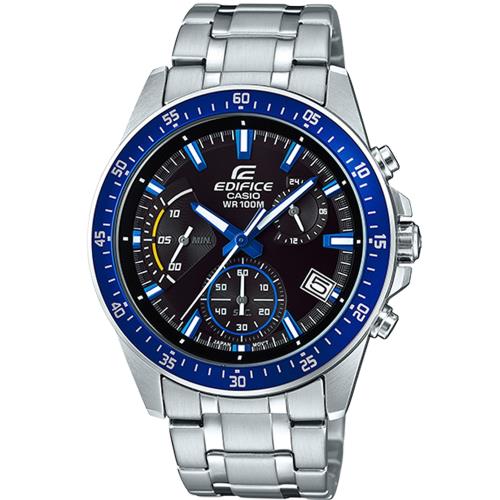 CASIO EDIFICE 大氣風格計時腕錶(EFV-540D-1A2)黑/43.8mm
