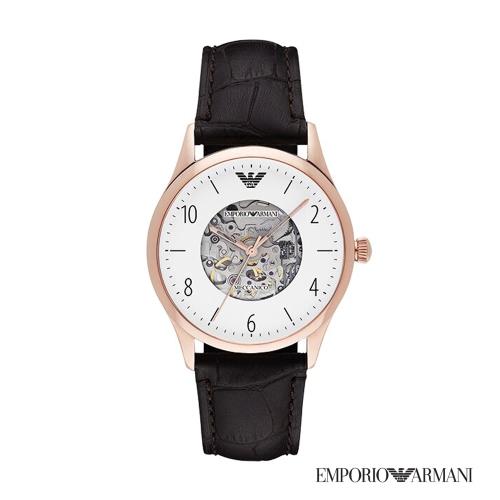 EMPORIO ARMANI 貝達系列鏤空時尚精品機械腕錶-AR1920