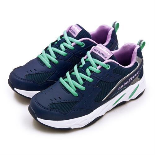 【GOODYEAR 固特異】女 經典復古慢跑鞋 WALK QUEEN 2老爹鞋系列(藍紫綠 92826)