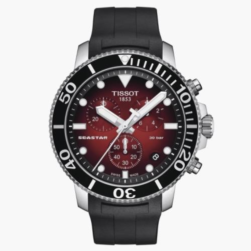 TISSOT天梭 Seastar海洋之星潛水計時腕錶/45.5mm/T1204171742100