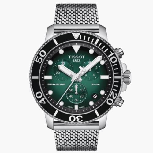 TISSOT天梭 Seastar海洋之星潛水計時腕錶/45.5mm/T1204171109100