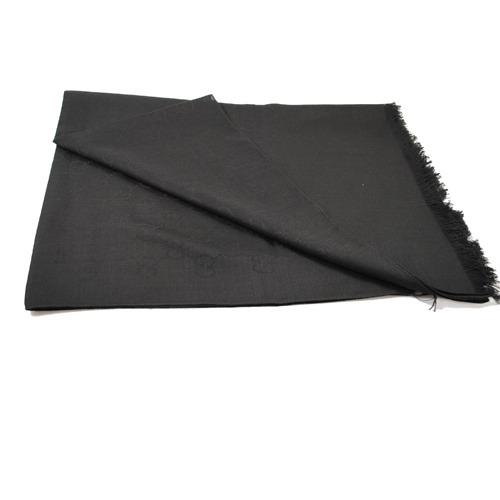 GUCCI 165903 經典雙G緹花羊毛絲綢披肩圍巾/大絲巾.黑
