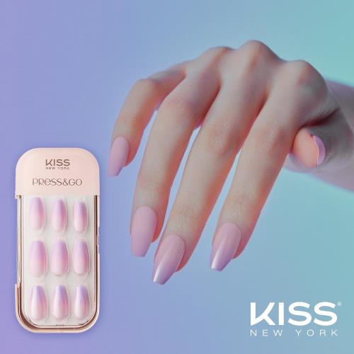 KISS New York-華沙款Press&Go頂級光療指甲貼片(微醺夜晚 KPNC04K)