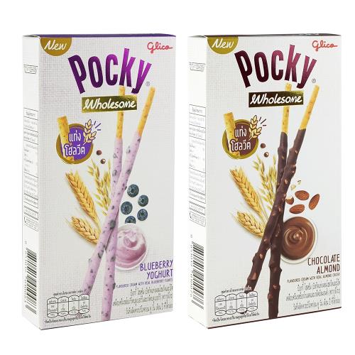 【稑珍】glico 固力果 POCKY棒12盒-藍莓優格x6+巧克力杏仁x6盒