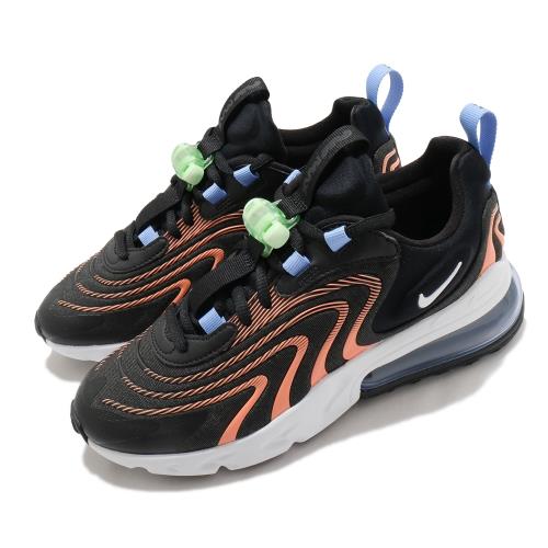 Nike 休閒鞋 Air Max 270 React 女鞋 氣墊 舒適 避震 簡約 球鞋 穿搭 黑 橘 CW8605001 [ACS 跨運動]