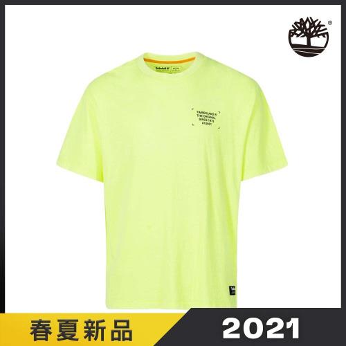 Timberland 男款螢光黃色背面圖案印花短袖T恤A2DV1BH4
