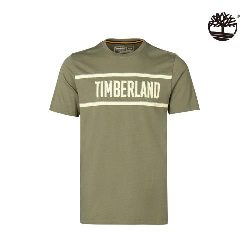 Timberland 男款卡賽爾綠品牌標誌圓領短袖T恤A2DSV590
