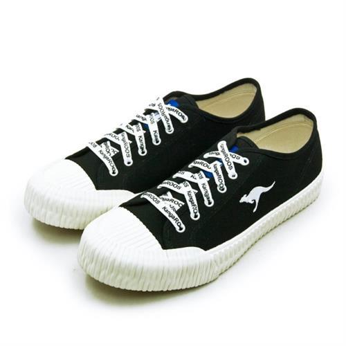 【KangaROOS】男 帆布厚底餅乾鞋 CRUST藍標系列(黑米 91260)