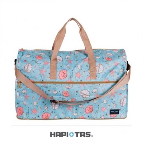 (HAPI+TAS)日本摺疊旅行袋 收納袋 開學袋(H0004-大-藍色海星貝殼)