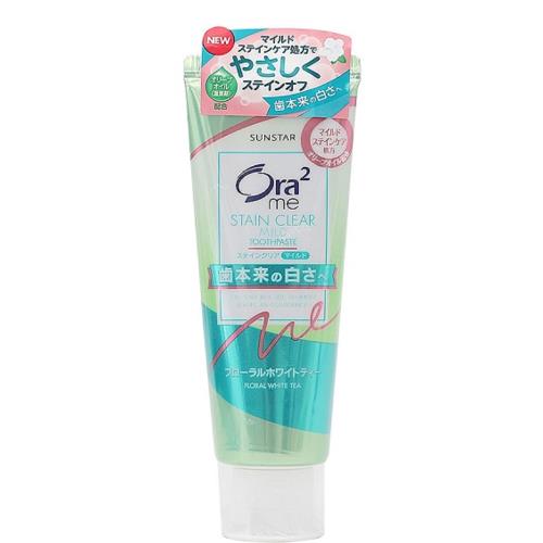 日本進口 SUNSTAR Ora2 me 升級版 亮白淨色去漬牙膏-綠雲白茶 130g