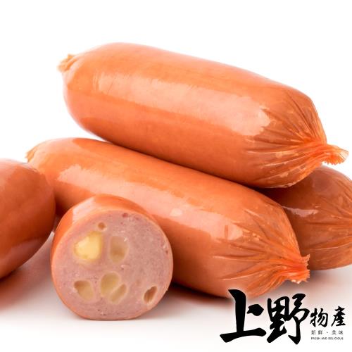 【上野物產】韓國人氣熱賣 巧達起司熱狗條x4包 共20個 (250g±10%/5根/包) 