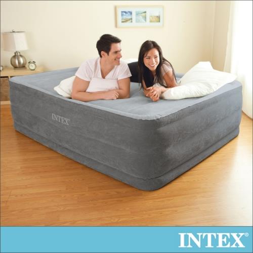 INTEX 豪華橫條特高雙氣室雙人加大充氣床墊152x203x高56cm(64417ED)