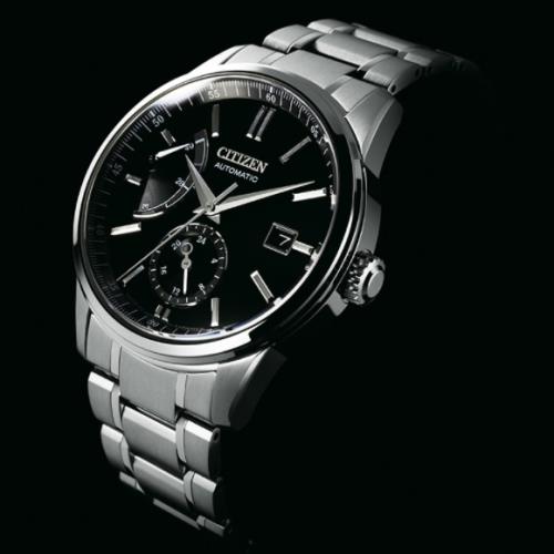 CITIZEN星辰 正能量動儲機械紳士腕錶 黑x銀 NB3001-53E