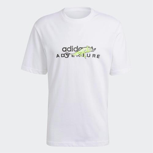 Adidas Adventure 男裝 短袖 T恤 休閒 變色龍 純棉 白 GN2323