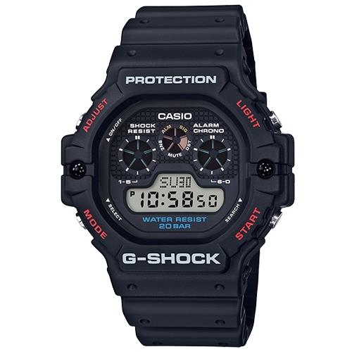 【CASIO 卡西歐】G-SHOCK 酷炫電子男錶 橡膠錶帶 黑 防水200米(DW-5900-1)