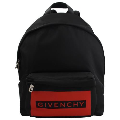 Givenchy 紀梵希 品牌LOGO造型尼龍休閒後背包.黑