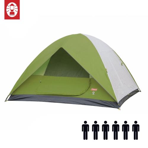 (美國 Coleman) Sundome Green 6P Tent 6人戶外露營帳篷 登山 雙窗 透氣 防雨