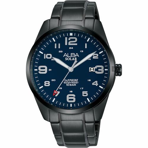 ALBA 雅柏 城市情人太陽能時尚手錶-黑/39mm AS32-X018SD(AX3001X1)